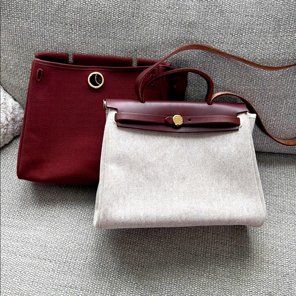HERMES Toile Vache Hunter Herbag 30 PM
